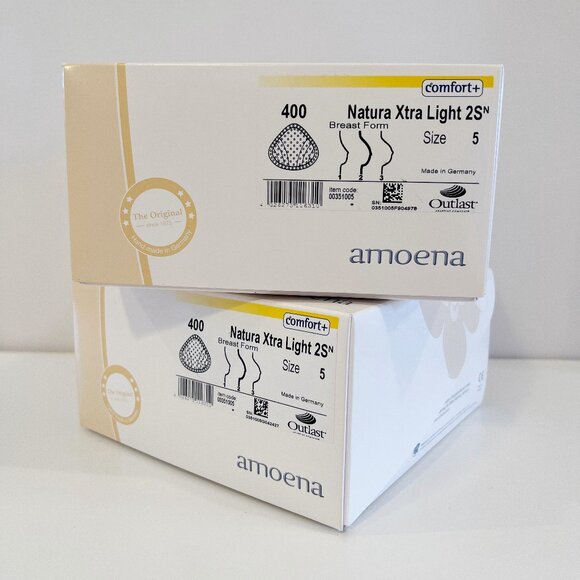 Amoena Prosthetic Breast Forms for Mastectomy, Set of 2, Natura Xtra Light 2S - Picture 1 of 5